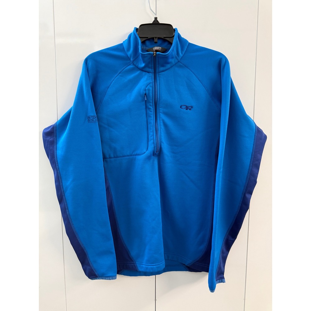 Outdoor Research Radiant Hybrid Half Zip Fleece Pullover Blue Mens Large